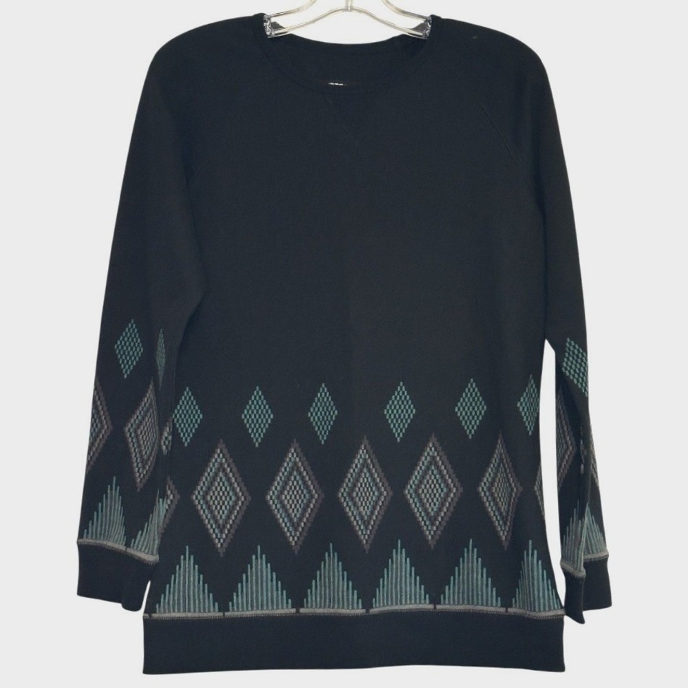 Burton Sweatshirt Womens Black Geometric Diamond Print Snowboard‎ Nordic Aztec M